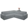 ALIECOM Extra Soft Corner Sectional Sofa Covers L Shaped Couch Cover Sectional Slipcovers with Non Slip Foams Jacquard Stretch U Shape Furniture Protector for Pets Dogs (Light Grey Star, X-Large) view 1