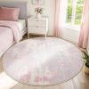RELEANY Washable Area Rugs 6ft Non-Slip Modern Abstract Soft for Living Room Entryway Bedroom Nursery, Print Pattern, Grey Pink view 1