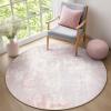 RELEANY Washable Area Rugs 6ft Non-Slip Modern Abstract Soft for Living Room Entryway Bedroom Nursery, Print Pattern, Grey Pink view 3