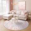 RELEANY Washable Area Rugs 6ft Non-Slip Modern Abstract Soft for Living Room Entryway Bedroom Nursery, Print Pattern, Grey Pink view 4