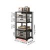AErosx 5 Tier Media Storage Cabinet, Audio Video Media Stand Cabinet with Height Adjustable Shelves, Modern AV Cabinet, Storage for Entertainment Stereo Component, Modern TV Cabinet(55x50x110cm) view 2