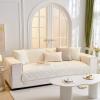 vctops Soft Velvet Sofa Cover Farmhouse Floral Quilted Sectional Couch Covers Non Slip Washable Couch Cover Sofa Slipcover for Dogs, Children, Pets, 1 Piece/Not All Set (Cream,27"x47") view 1