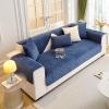 vctops Soft Velvet Sofa Cover Farmhouse Floral Quilted Sectional Couch Covers Non Slip Washable Couch Cover Sofa Slipcover for Dogs, Children, Pets, 1 Piece/Not All Set (Dark Blue,27"x27") view 4