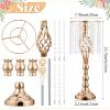 Amylove 6 Pcs Wedding Centerpieces Tall Vases - 21.7 Inch Gold Crystal Geometric Flower Stand, Elegant Table Decor for Wedding Reception, Party, Banquet, Hotel Decorations (21.7 Inch,Crystal) view 2
