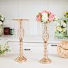 Amylove 6 Pcs Wedding Centerpieces Tall Vases - 21.7 Inch Gold Crystal Geometric Flower Stand, Elegant Table Decor for Wedding Reception, Party, Banquet, Hotel Decorations (21.7 Inch,Crystal) view 4