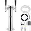 VEVOR Dual Taps Draft Beer Tower Dispenser, Stainless Steel Keg Beer Tower, Kegerator Tower Kit with Pre-Assembled Tubing and Self-Closing Faucet Shanks for Party, Bar, Pub, Restaurant view 1