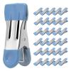 Clothes Pins Heavy Duty 30 Pack - 2.17 Inch Metal Chip Clips, Clothespins for Photo Drying Clothesline Laundry Sock, Bag Clips for Food Kitchen Stainless Steel with Rubber, Blue view 1