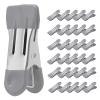 Clothes Pins Heavy Duty 30 Pack - 2.17 Inch Metal Chip Clips, Clothespins for Photo Drying Clothesline Laundry Sock, Bag Clips for Food Kitchen Stainless Steel with Rubber, Gray view 1
