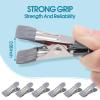 Clothes Pins Heavy Duty 30 Pack - 2.17 Inch Metal Chip Clips, Clothespins for Photo Drying Clothesline Laundry Sock, Bag Clips for Food Kitchen Stainless Steel with Rubber, Gray view 3