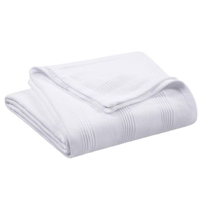 Twin Size 100% Cotton Blanket | Super Soft Breathable Lightweight Throw Blanket | All-Season Knit Blanket | Versatile Hotel Luxury | Easy Care Twin Cotton Blanket | Oeko-Tex Blanket | White