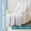 Twin Size 100% Cotton Blanket | Super Soft Breathable Lightweight Throw Blanket | All-Season Knit Blanket | Versatile Hotel Luxury | Easy Care Twin Cotton Blanket | Oeko-Tex Blanket | White view 4