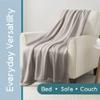 Twin Size 100% Cotton Blanket | Super Soft Breathable Lightweight Throw Blanket | All-Season Knit Blanket | Versatile Hotel Luxury | Easy Care Twin Cotton Blanket | Oeko-Tex Blanket | Mink view 4