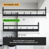 BAMEOS Wall Hooks with Shelf 35 Inch Length Entryway Hanging Shelf Wood Coat Hooks Wall-Mounted Coat Hook Rack with 7 Dual Hooks for Bathroom, Living Room, Bedroom (Black) view 2