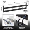 BAMEOS Wall Hooks with Shelf 35 Inch Length Entryway Hanging Shelf Wood Coat Hooks Wall-Mounted Coat Hook Rack with 7 Dual Hooks for Bathroom, Living Room, Bedroom (Black) view 3