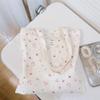 Kehpish Cotton Canvas Tote Bag Reusable Soft Grocery Cloth Bag Floral Shoulder Bag for Beach Travel Shopping view 2