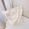 Kehpish Cotton Canvas Tote Bag Reusable Soft Grocery Cloth Bag Floral Shoulder Bag for Beach Travel Shopping view 4