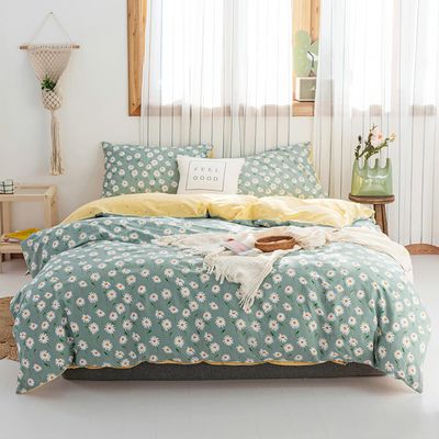 EAVD Fresh Garden Style Daisy Floral King Comforter Set Sage Green Fluffy Soft Microfiber Chic Flower Bedding Set for Girls Women Vintage Style Botanical Comforter Set for All-Season