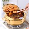 Xgxoz Deep Fryer Pot Japanese Stainless Steel Tempura Small Deep Fryer Frying Pot with Thermometer Lid and Oil Drip Drainer Rack for French Fries Shrimp Chicken Wings,Stainless Steel view 2