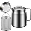 Stainless Steel Large Capacity Oil Fryer and Filter Cup Combo, Versatile Oil Filter Pot, Deep Fryer Pot with Basket, for Cooking Spaghetti, French Fries, Chicken, etc. (1.6 QT) view 1
