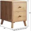 SoOSSN Nightstand Bedside Table Rubber Wood Narrow End Table W/ 2 Drawers Bedside Dress Home Bedside Cabinet (Color : Log White, Size : 45 * 40 * 50cm) view 2