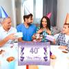 40th Birthday Decorations for Women Purple Silver Happy 40th Birthday Signature Guest Book Alternative for Women Men 40th Birthday Anniversary Party Gifts Supplies Favor Decor Greeting Card Creative view 2