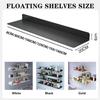 MOFGOE 1 Piece Wall Floating Display Shelf with Built-in Illuminated LED Light, Metal Wall Mounted Light Emitting Book Shelves, Lighting Shelf for Commercial Bar, Living Room Bathroom,Gold,70.9in view 2