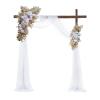 MISNODE Artificial Wedding Arch Flowers Kit Pack of 3, 2pcs Artificial Floral Swag Arrangement and Draping Fabric with Bandages, Arch Decorations for Wedding Arbor Backdrop(Autumn) view 1