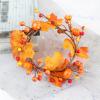 6 PC Halloween Candle Rings Wreaths, 4.7 Inch Artificial Pumpkin Maple Leaf Candle Holder Rings with BeLYXPEIJIANies, Large Fall Maple Leaf Candle Ring for Thanksgiving Decoration, Orange, 8.7in view 2