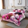 Manfei Black Princess Bedspread Queen Size,Flowers High-Heels Perfume Coverlet Set,Girls Women Room Decor,African American Theme Woman Quilted Coverlet,Pink Romantic Bedding Quilt,2 Pillowcases view 2