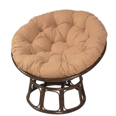BLLMTEAR Papasan Chair Cushion,Indoor Round Papasan Cushion with Ties,Outdoor Papasan Chair Cushion (Color : Kaki, Size : 40cm/16in)