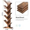 SHEEPAM 10 Tier Tree Book Shelf, Floor Standing Wood Bookshelf for Narrow Space, Storage Organizer Bookshelves for Books/CDs/Magazine, Bookcase with Shelves for Home Office, Living Room - Brown view 3