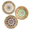 MINGZHE Wall Basket Decor Set of 3, Woven Basket Wall Decor, Modern Hanging Wall Basket, Handmade Decorative Basket for Wall Decor, Table Centerpiece, boho wall decor(White green) view 1