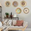 MINGZHE Wall Basket Decor Set of 3, Woven Basket Wall Decor, Modern Hanging Wall Basket, Handmade Decorative Basket for Wall Decor, Table Centerpiece, boho wall decor(White green) view 4