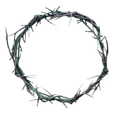 Jesus Crown of Thorns Headpiece, 7.5-8" DiameterHandmade Wearable Crown Decor for Christian Easter, Church Events, and Christmas Tree Topper,Religious Gift