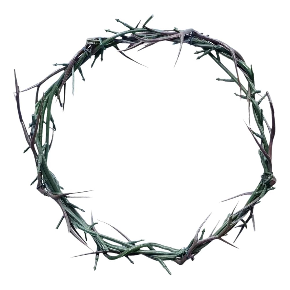 Jesus Crown of Thorns Headpiece, 7.5-8" DiameterHandmade Wearable Crown Decor for Christian Easter, Church Events, and Christmas Tree Topper,Religious Gift