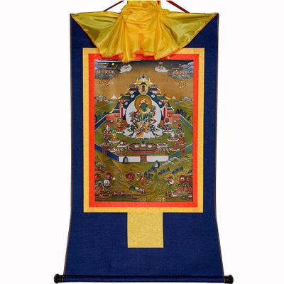 buddha tapestry, Tibetan thangka,thangka painting,buddhist tapestry,Tantric Tibetan Buddhist Thangka Wall Hanging,Green Tara in Mandala,Khadiravani,Jetsun Dolma,Hot Stamping Brocade Buddhist Tapestry