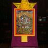 buddha tapestry, Tibetan thangka,thangka painting,buddhist tapestry,Tantric Tibetan Buddhist Thangka Wall Hanging,Green Tara in Mandala,Khadiravani,Jetsun Dolma,Hot Stamping Brocade Buddhist Tapestry view 3