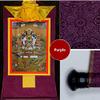 buddha tapestry, Tibetan thangka,thangka painting,buddhist tapestry,Tantric Tibetan Buddhist Thangka Wall Hanging,Green Tara in Mandala,Khadiravani,Jetsun Dolma,Hot Stamping Brocade Buddhist Tapestry view 4