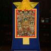buddha tapestry, Tibetan thangka,thangka painting,buddhist tapestry,Guru-Saint Padmasambhava and 23 Jambhalas,Gods of Wealth, Tibetan Thangka Painting Art,Buddhist Thangka Brocade,Buddha Tapestry with view 2