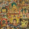 buddha tapestry, Tibetan thangka,thangka painting,buddhist tapestry,Guru-Saint Padmasambhava and 23 Jambhalas,Gods of Wealth, Tibetan Thangka Painting Art,Buddhist Thangka Brocade,Buddha Tapestry with view 4