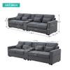 114" Living Room Sectional Sofa,Modern Comfortable Upholstered Fabric 4 Seater Sofa with Wireless Charging  Storage Table,2 Cup Holders and Dual USB Ports for Living Room/Office (Dark Gray) view 2