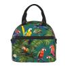 YQxwJL Tropical Plants And Parrots Print Lunch Bags For Women,Leakproof Insulated Lunch Box, Adjustable Shoulder Strap For Work Picnic view 2