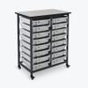 Luxor MBS-DR-16S Mobile Storage Unit (Pack of 2) with Double Row and 16 Small Bins view 1