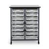 Luxor MBS-DR-16S Mobile Storage Unit (Pack of 2) with Double Row and 16 Small Bins view 2