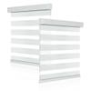 Boolegon Custom Size Zebra Blinds for Windows Shades,Blackout Cordless Zebra Roller Blinds,Textural Privacy Light Control for Day and Night,Easy to Install, White, 59" W x 80" H view 1