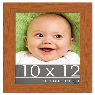 10x12 Frame Brown Honey Pecan Solid Wood Picture Frame with UV Acrylic Plexiglass, Foam Board Backing & Hanging Hardware Included | 0.75 Inch Frame Moulding Width | 0.5 Inch Rabbet Depth