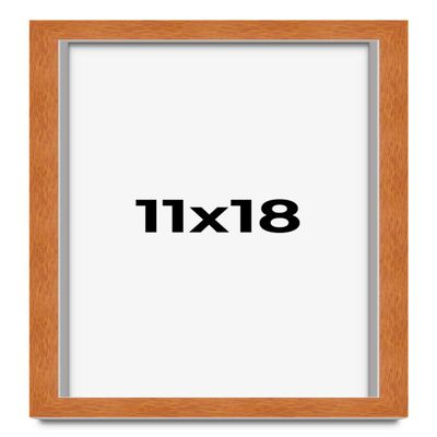 11x18 Frame Brown Honey Pecan Solid Wood Picture Frame with UV Acrylic Plexiglass, Foam Board Backing & Hanging Hardware Included | 0.75 Inch Frame Moulding Width | 0.5 Inch Rabbet Depth