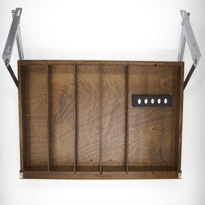 The Drop Block Under Cabinet Spice Rack - Pull down Spice Rack -Safely and neatly store steak knives, utensils, crafts and more (Walnut)
