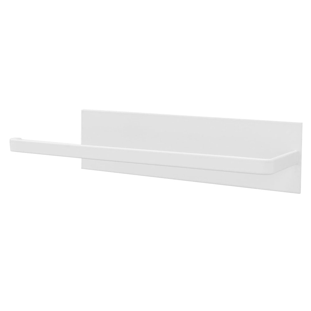 Paper Towel Holder Self Adhesive Carbon Steel Paper Towel Bar Elegant Bathroom (White)