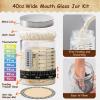 Angadona Sourdough Starter Kit, Sourdough Bread Baking Supplies, 40oz Sourdough Starter Jar, 9" Round & 10" Oval Silicone Bread Proofing Baskets Set, Bread baking tools,Silicone bread Sling view 4